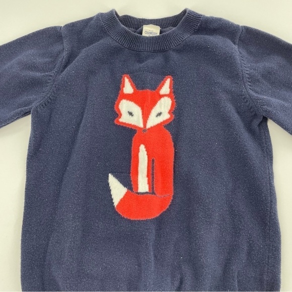 Oshkosh Fox‎ Lodge Navy Blue Pullover Sweater - Picture 2 of 8